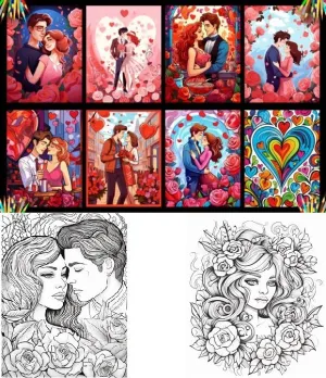 350 Valentine's Day Coloring Pages Indulge in Love: A Valentine’s Day Coloring Journey for Adults