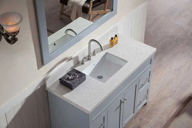 Ariel Hamlet 49" Single Sink Vanity Set with White Quartz Countertop in Grey