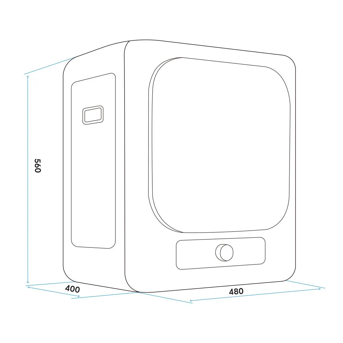 Baridi Small Tumble Dryer, Portable, 2.5kg, Vented, Perfect for Counter Top or Wall Mounted Use with Mechanical Controls, Compact, Mini Spin Dryer - DH192