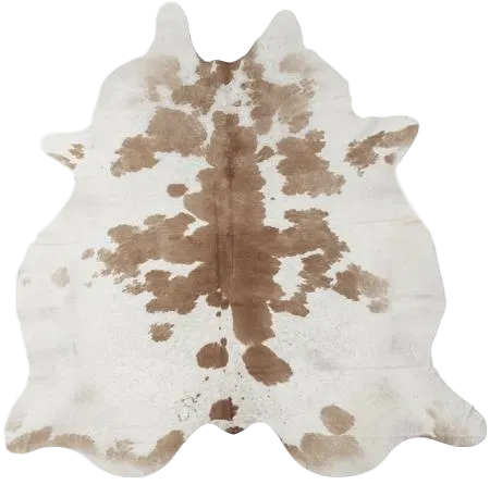 Beige & White Premium Brazilian Hide, XL CH23N R