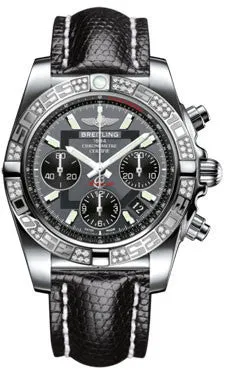 Breitling - Chronomat 41 Steel Diamond Bezel - Lizard Strap