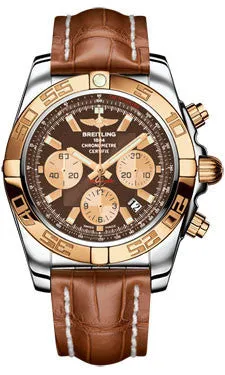 Breitling - Chronomat 44 Steel and Rose Gold Polished Bezel - Croco Strap