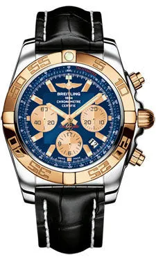 Breitling - Chronomat 44 Steel and Rose Gold Polished Bezel - Croco Strap