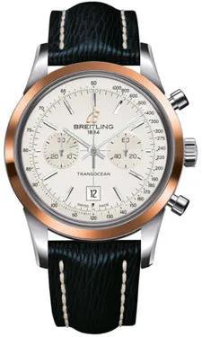 Breitling - Transocean Chronograph 38 Steel And Gold - Sahara Strap - Tang