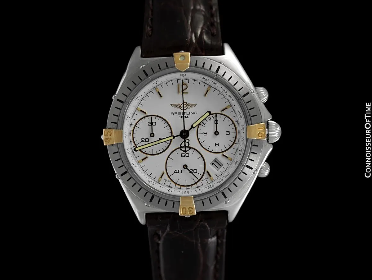 Breitling Windrider Chrono Sextant Mens Chronograph Watch, Stainless Steel & 18K Gold - B55045
