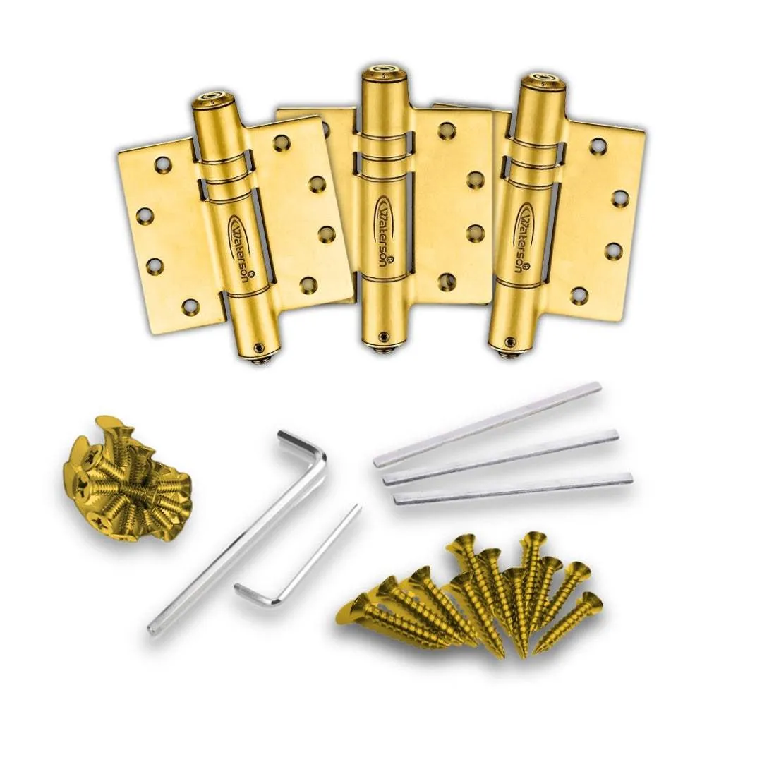 Brushed Gold Door Hinges | Hydraulic Hydric | Stainless Steel | 7ft | K51M-B3-US4 | 3 Pack