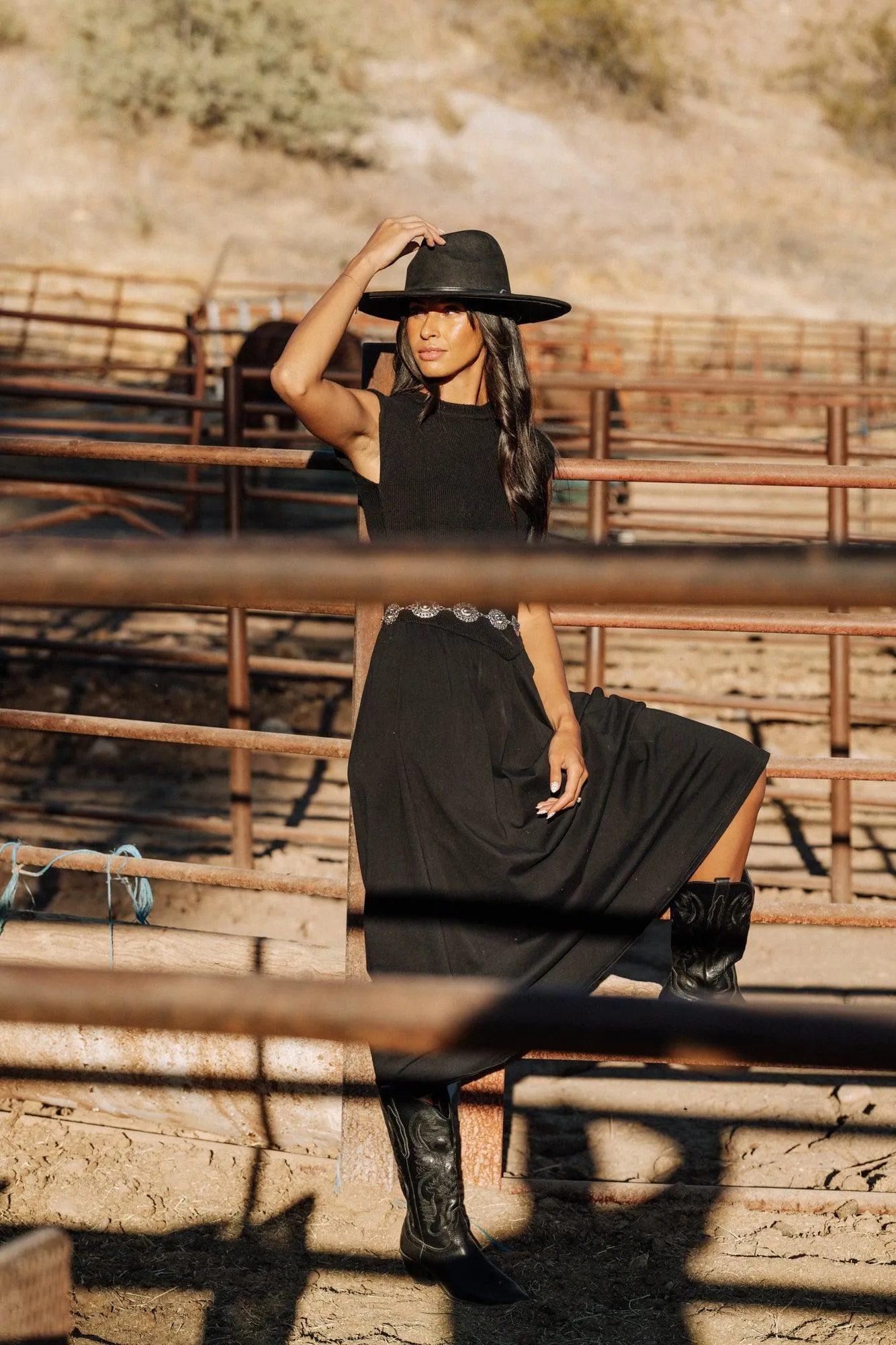 Carrie Cap Sleeve Sweater Dress in Black