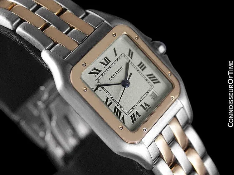 Cartier Panthere Two-Tone Mens Midsize / Unisex Watch, Date - Stainless Steel & 18K Gold - W25028B6