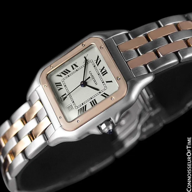 Cartier Panthere Two-Tone Mens Midsize / Unisex Watch, Date - Stainless Steel & 18K Gold - W25028B6