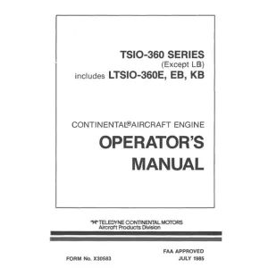 Continental TSIO360 & LTSIO360 Series 1985 Operator's Manual