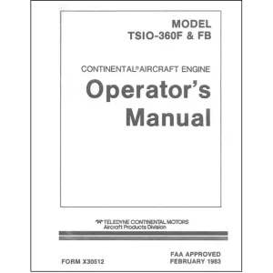 Continental TSIO360F & FB Series 1983 Operator's Manual (X-30512)