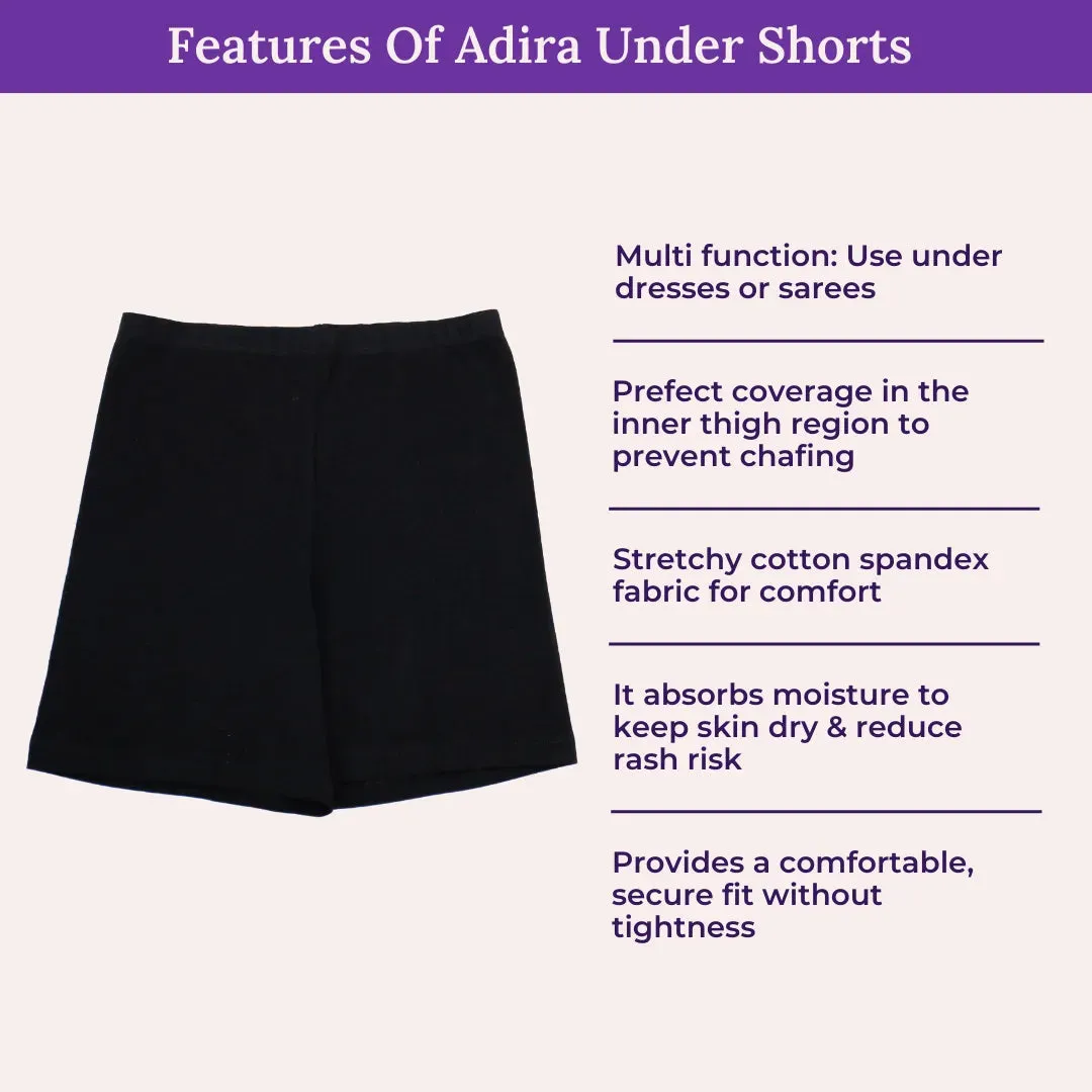 Elderly Under Shorts | Full Hip Coverage | Prevents Inner Thigh Chafing | Pack Of 4