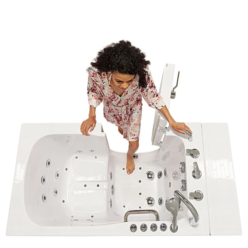 Ella Capri 30"x52" Acrylic Air and Hydro Massage Walk-In Bathtub with Left Outward Swing Door, 5 Piece Fast Fill Faucet, 2" Dual Drain