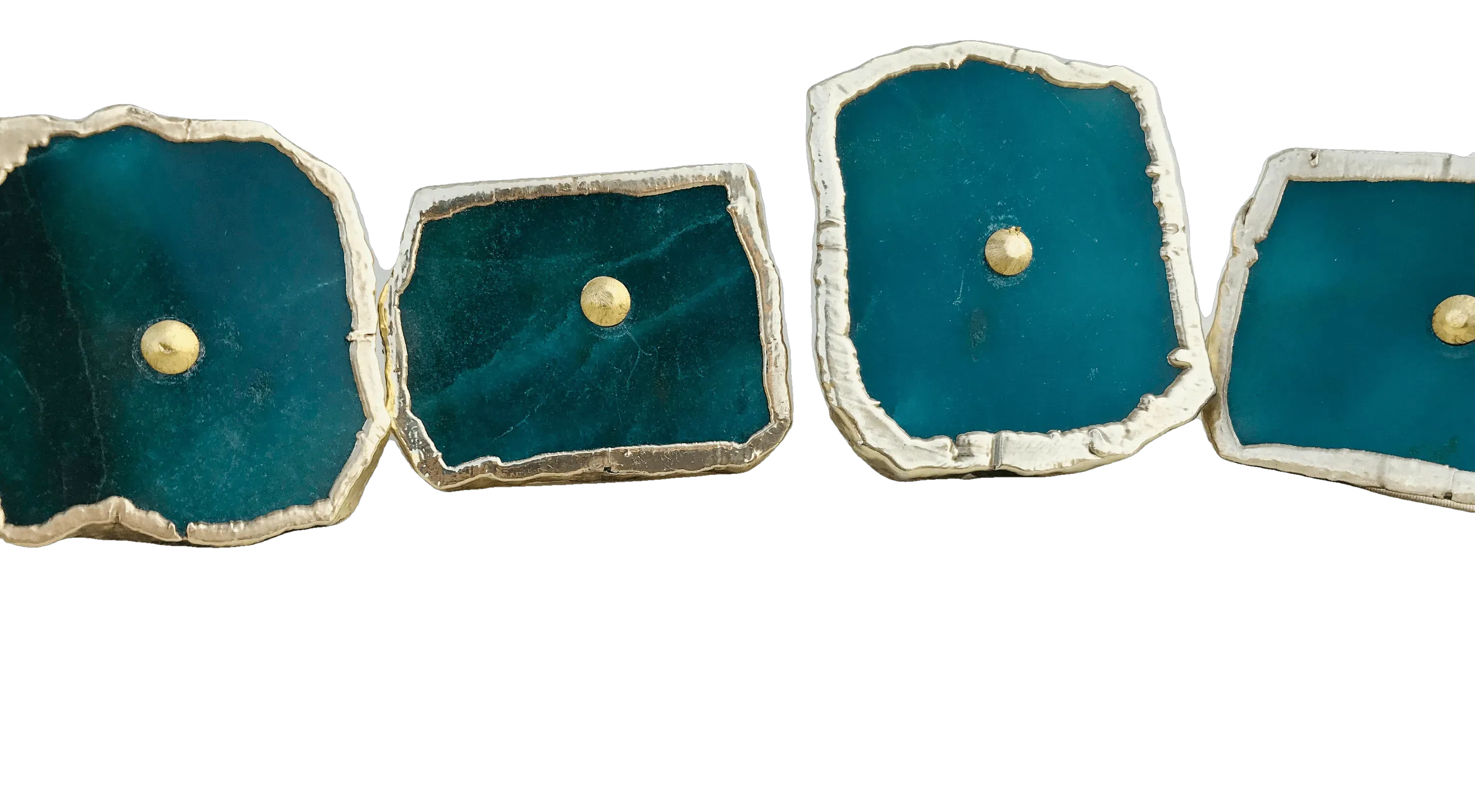 Emerald Green Agate Cabinet Door Pull Handle - Set of 6