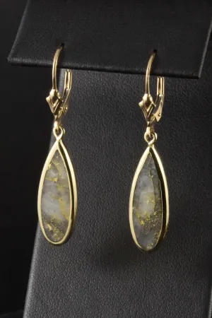Gold in Quartz Drop Earrings in 18kt Gold