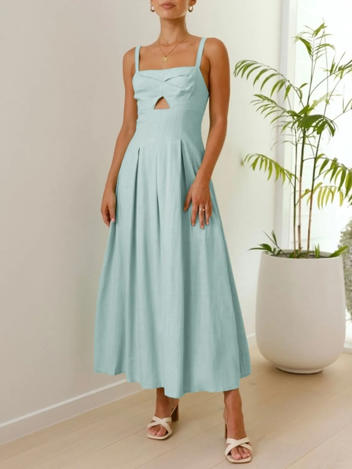 Hazel Blues® |  Devine Cutout Square Neck Cami Dress