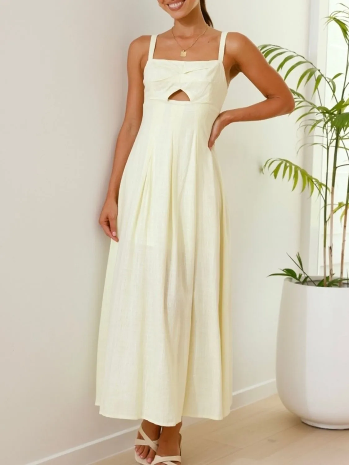 Hazel Blues® |  Devine Cutout Square Neck Cami Dress
