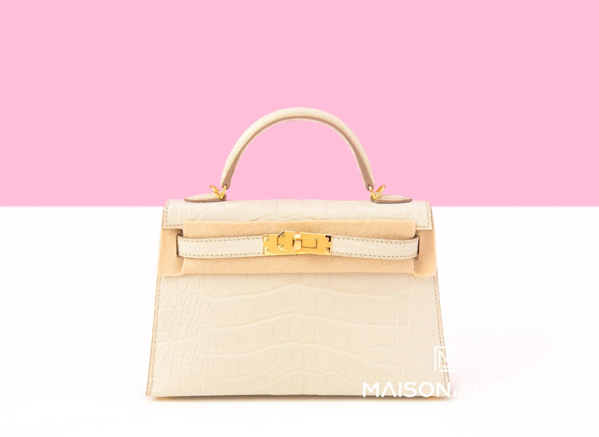 Hermes Mini Kelly II 20 Beton Matte Alligator