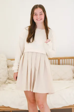 Hug Me Tight Mini Dress in Stone