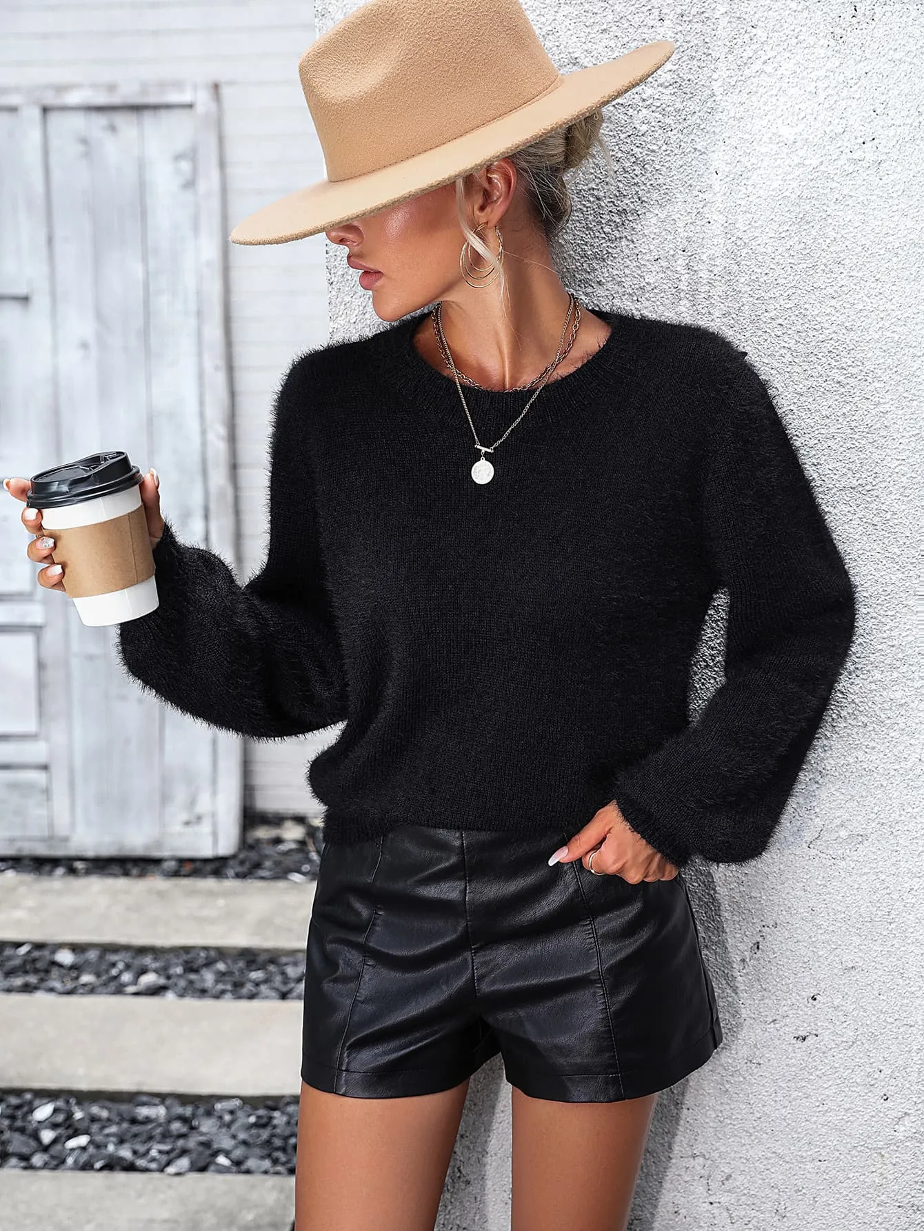 Lap of Luxury Sweater- 4 Colors (White, Black, Gray, Ivory)