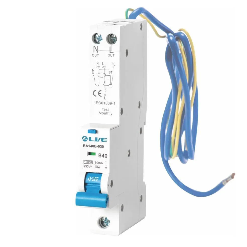 LIVE Electrical RA106B-030 Type A Single Module 6A B Curve 10kA 30mA High Immunity RCBO