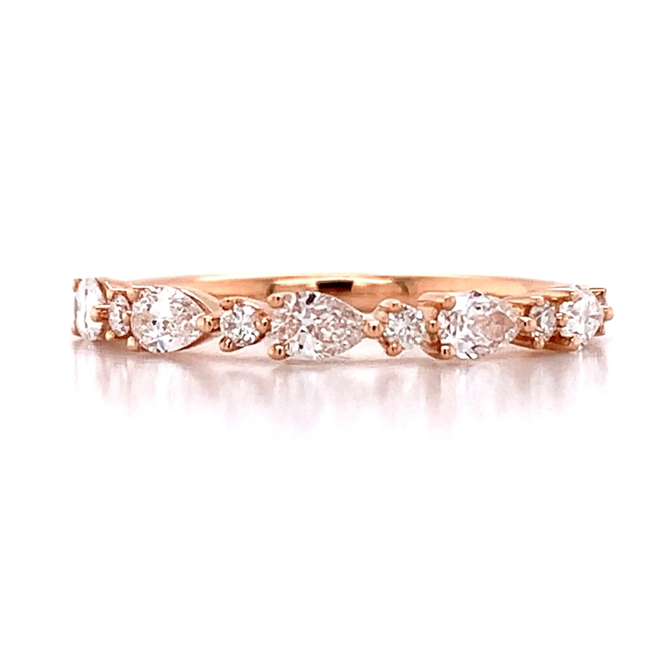 Mixed-shape Round & Pear-shape Single Prong 0.56ct tw Diamond Ring