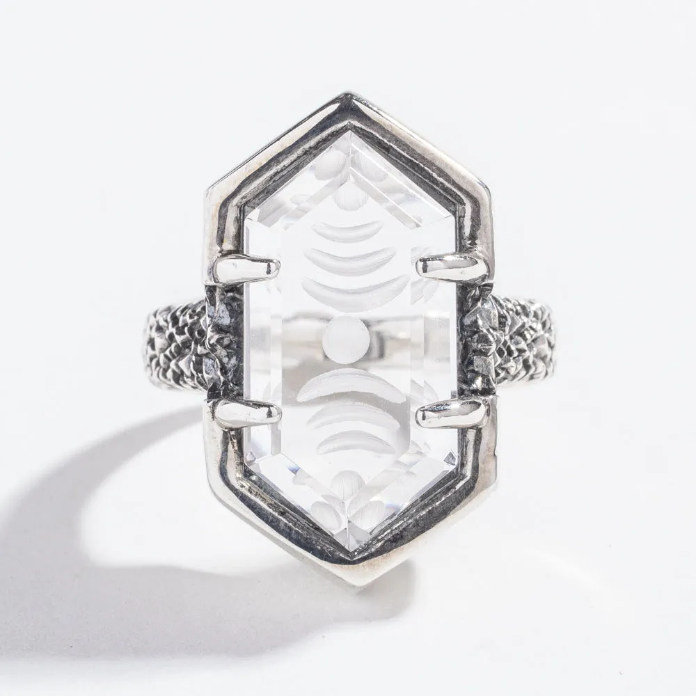 MOON PHASE RING | 14K GOLD & QUARTZ