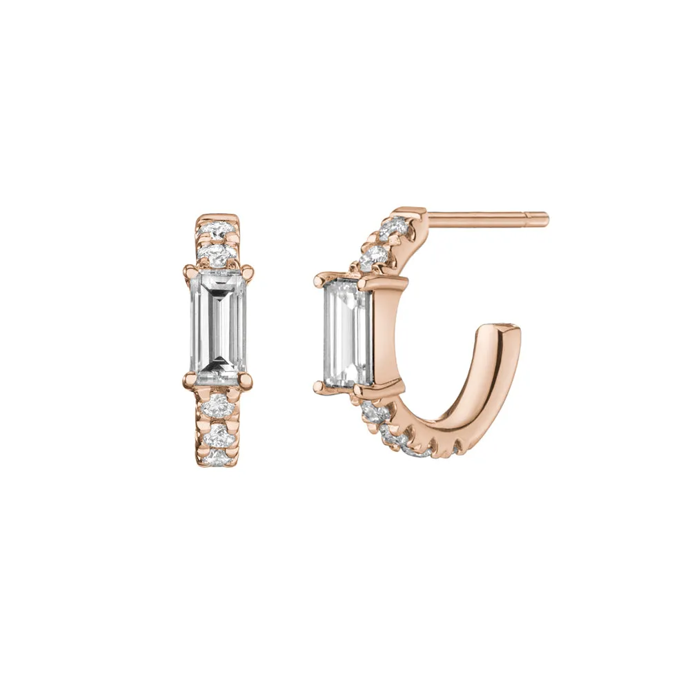 Nikita Huggie Hoops | White Diamonds