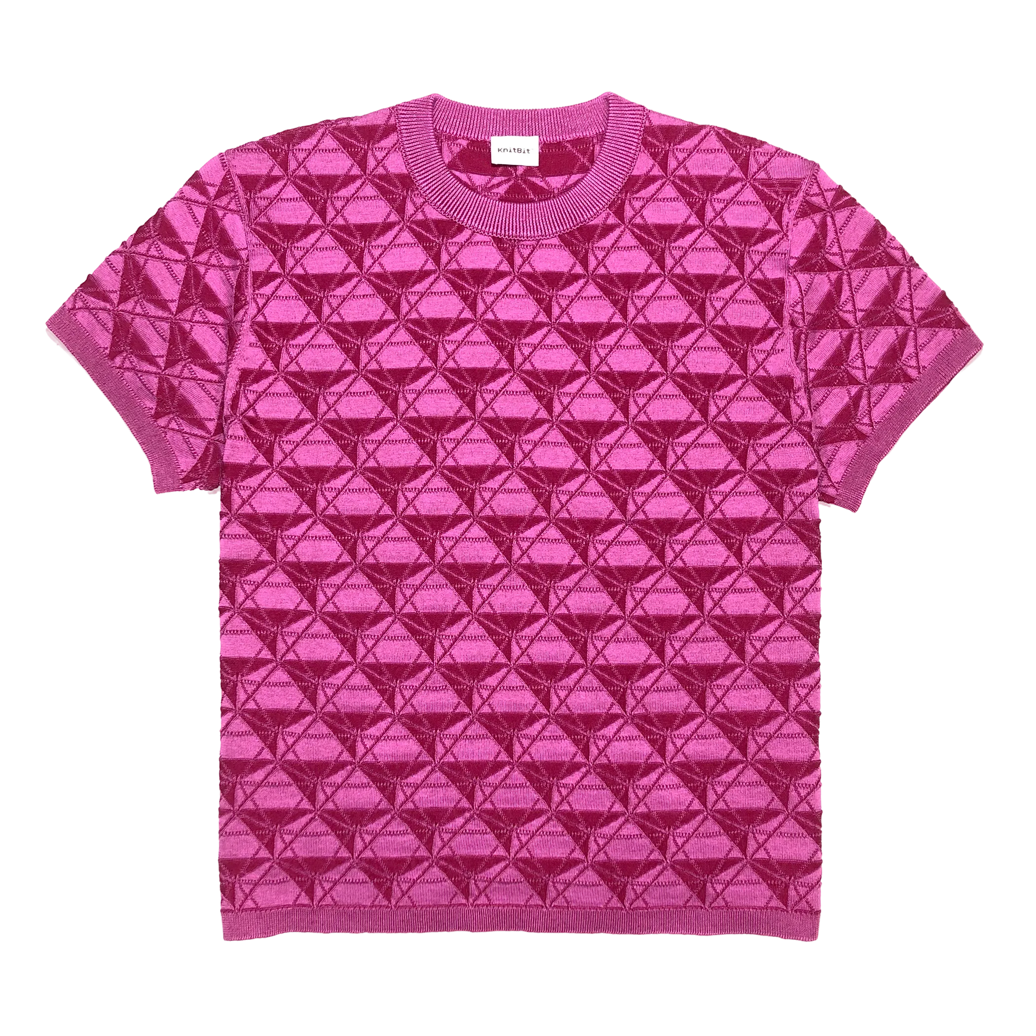OCTA CREW NECK TEE IN FUCHSIA CRIMSON