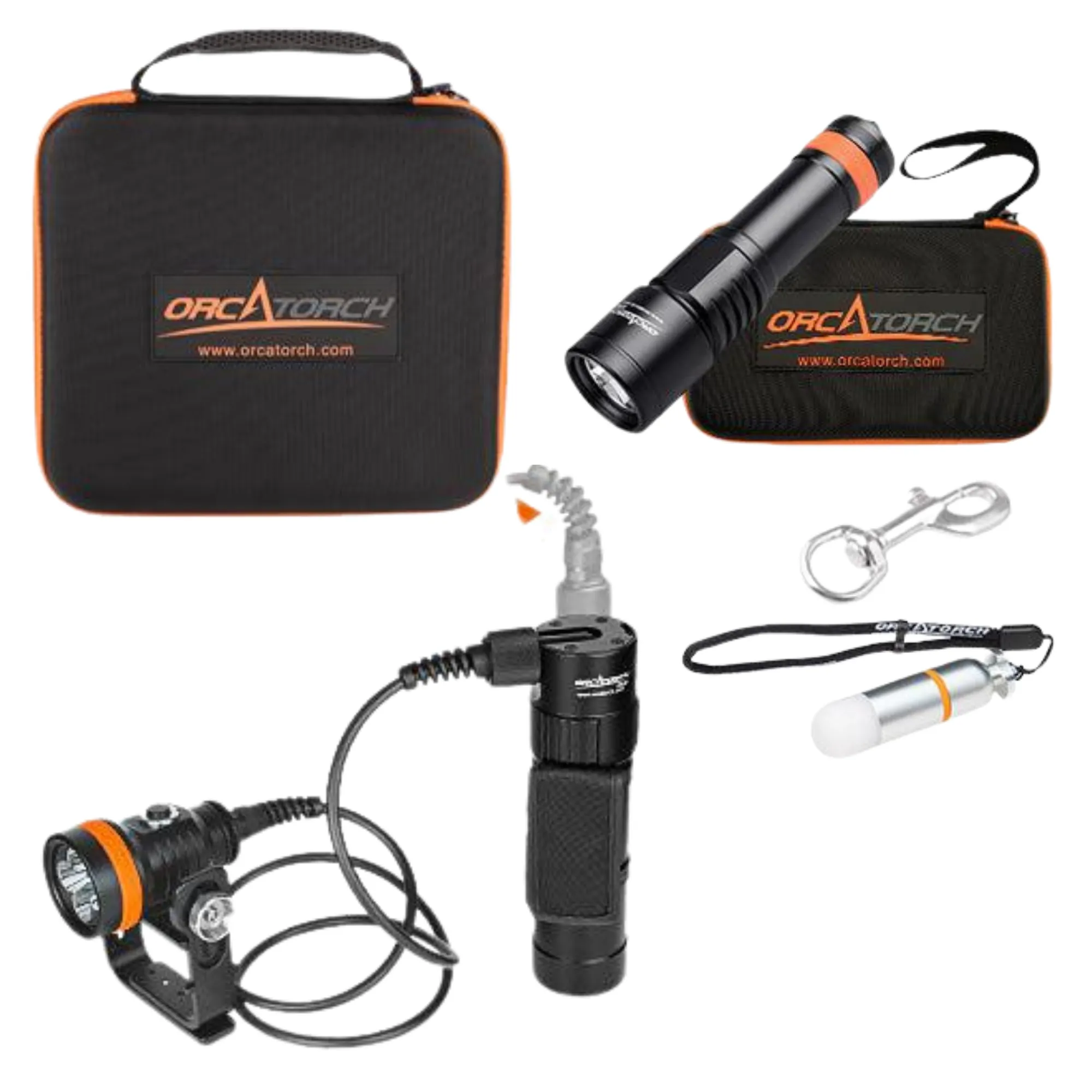 OrcaTorch D630 V2.0 Dive Torch with Carry Case Gift Set