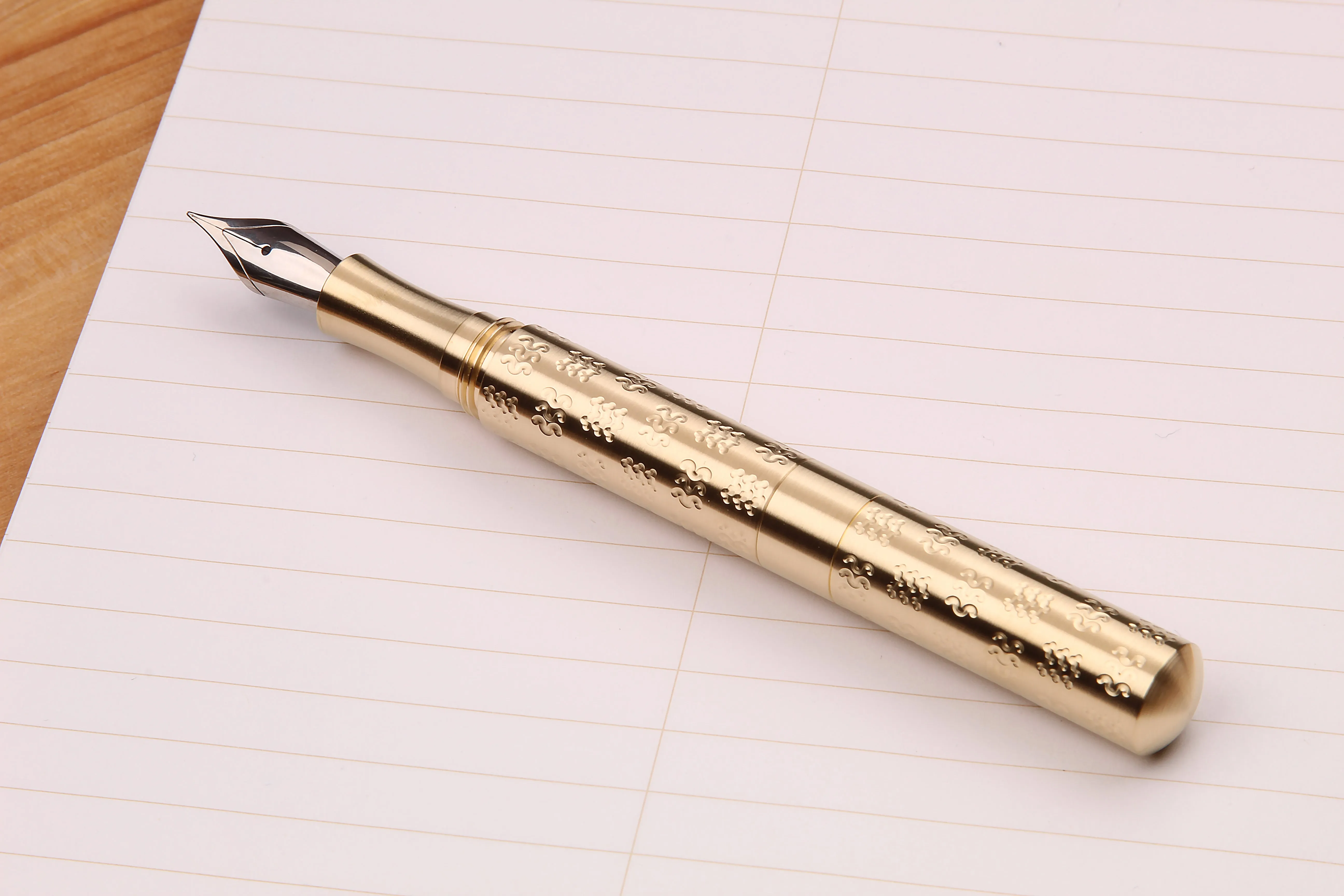 Patterned Brass "Pocket Six" Fountain Pen