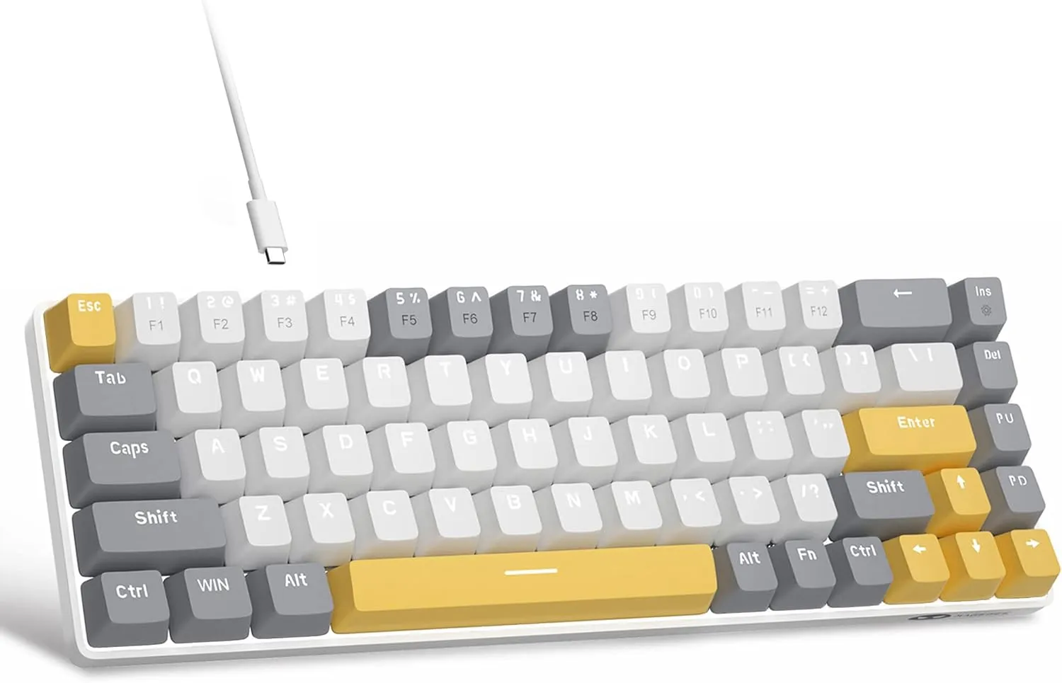 Portable Mechanical Gaming Keyboard LED Backlit Compact 68 Keyscaps