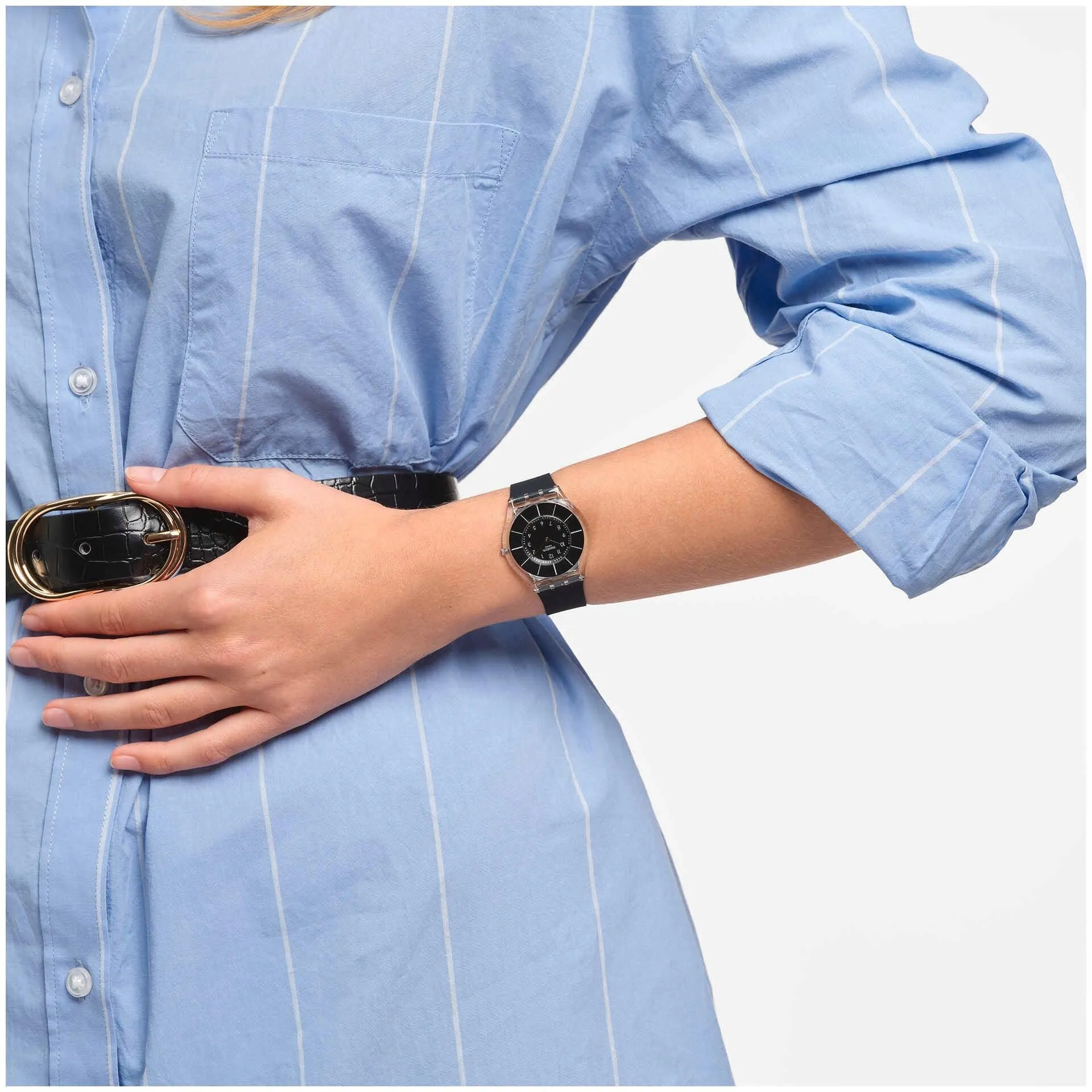 Swatch Black Classified Originals Skin 34mm SS08K103 watch