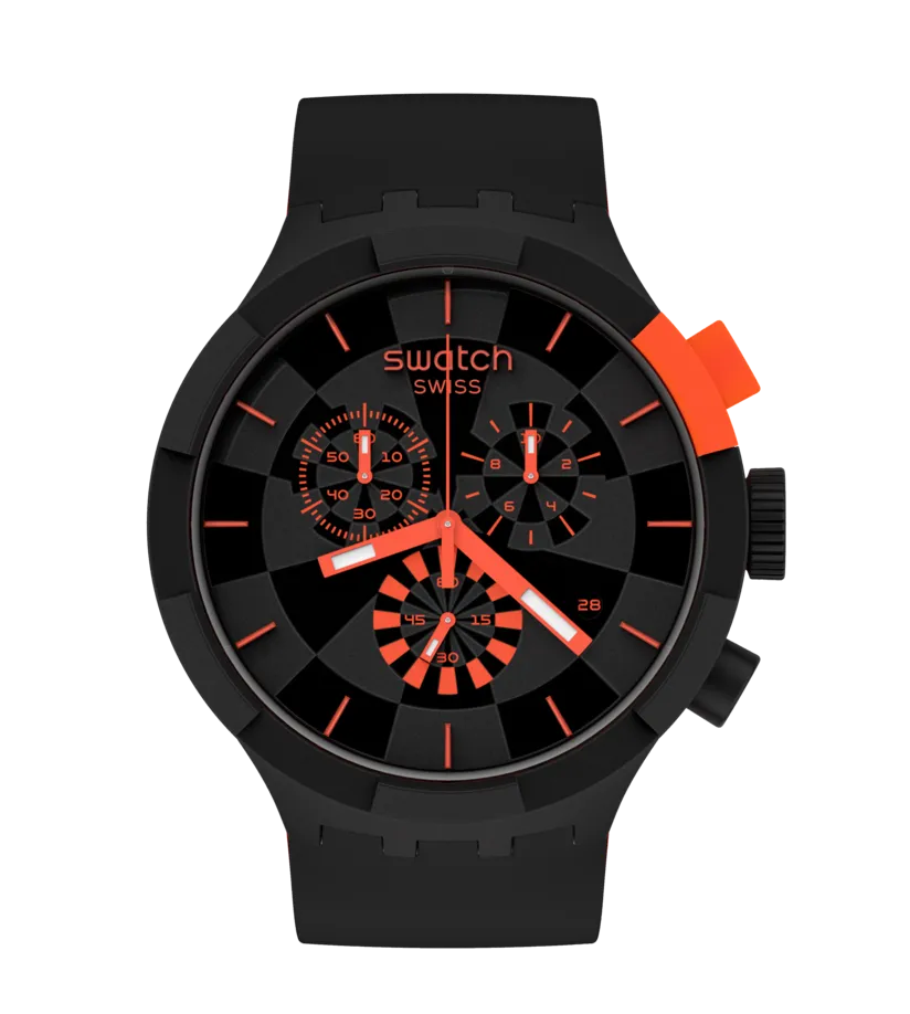 Swatch Checkpoint Red Originals Big Bold 47mm SB02B402 watch