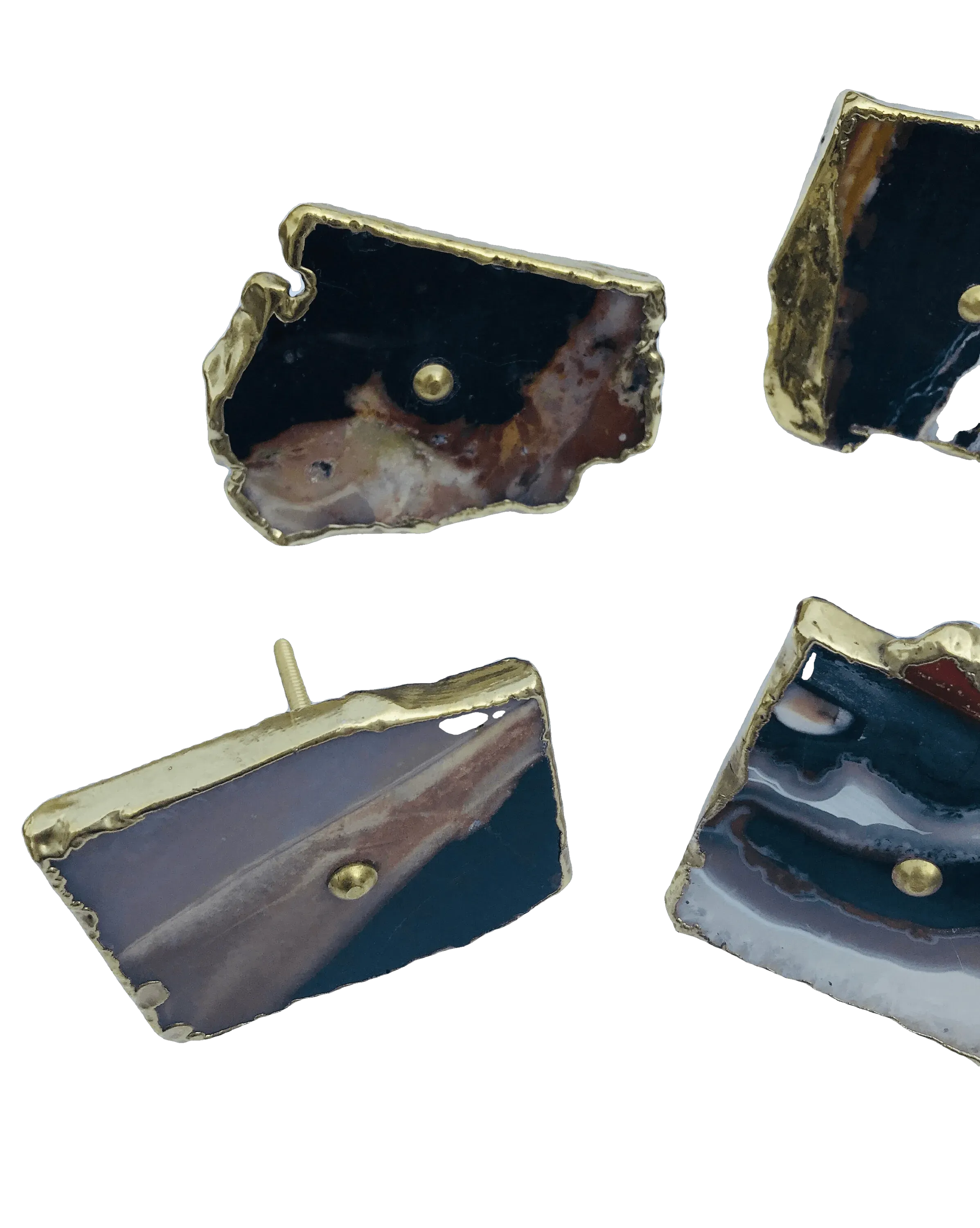 Zebra Agate Cabinet Door Pull Handle - Set of 6